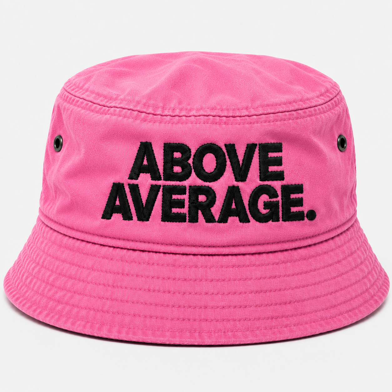 ABOVE AVERAGE BUCKET HAT [PINK/ BLACK LETTERING]