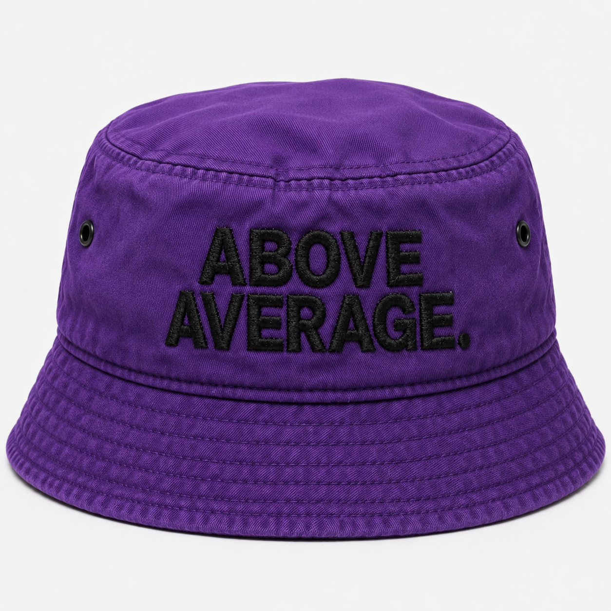 ABOVE AVERAGE BUCKET HAT [PURPLE / BLACK LETTERING]