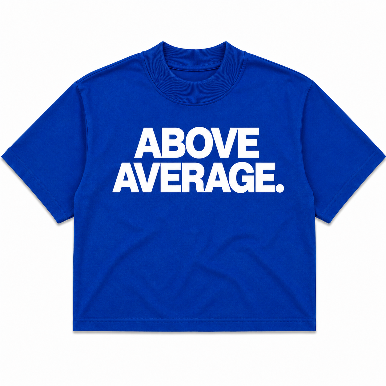 ABOVE AVERAGE PRO CLUB T SHIRT [ BLUE/ WHITE LETTERING]
