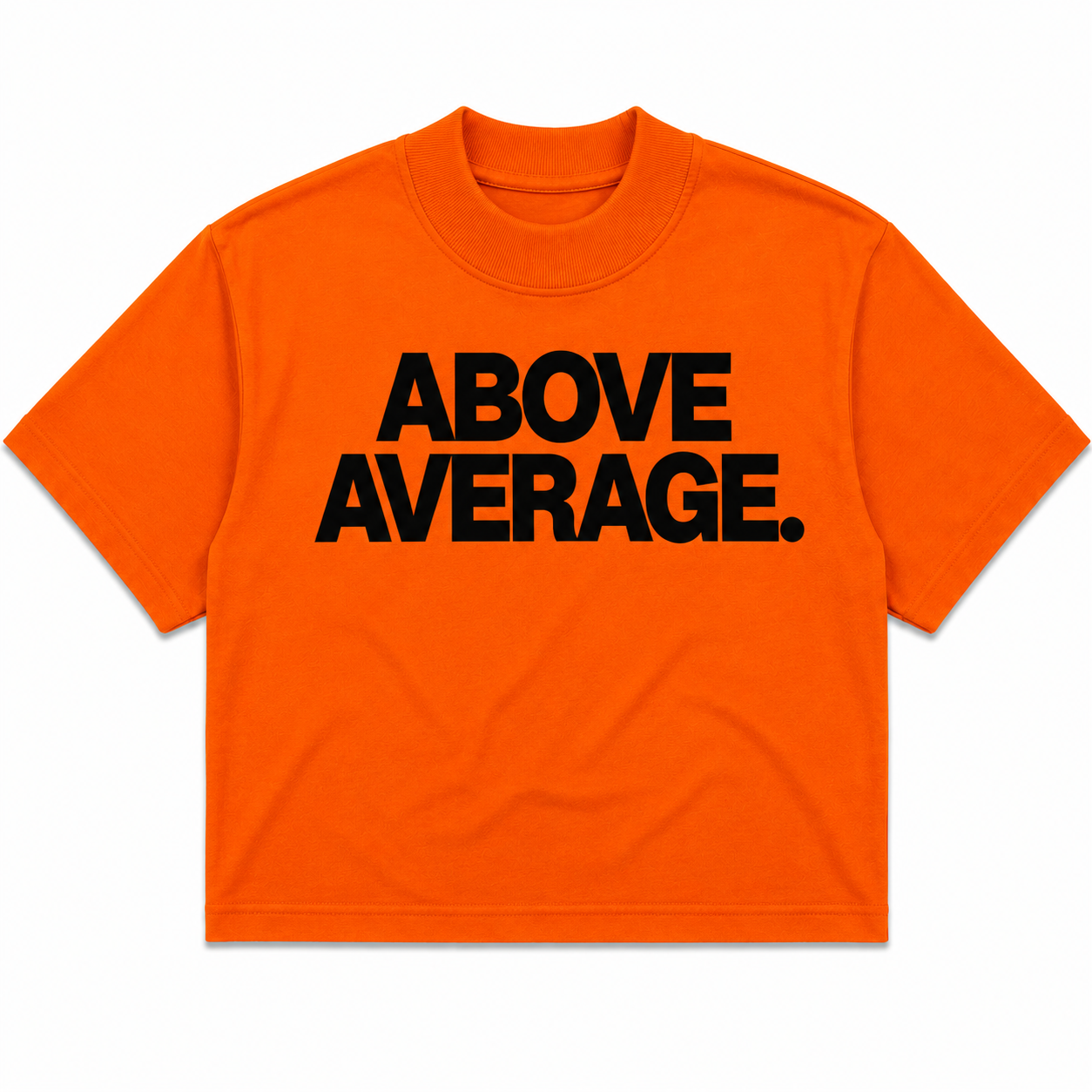ABOVE AVERAGE PRO CLUB T SHIRT [ ORANGE / BLACK LETTERING]