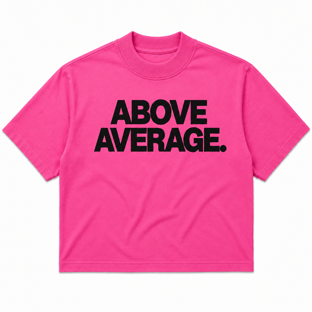 ABOVE AVERAGE PRO CLUB T SHIRT [PINK/ BLACK LETTERING]
